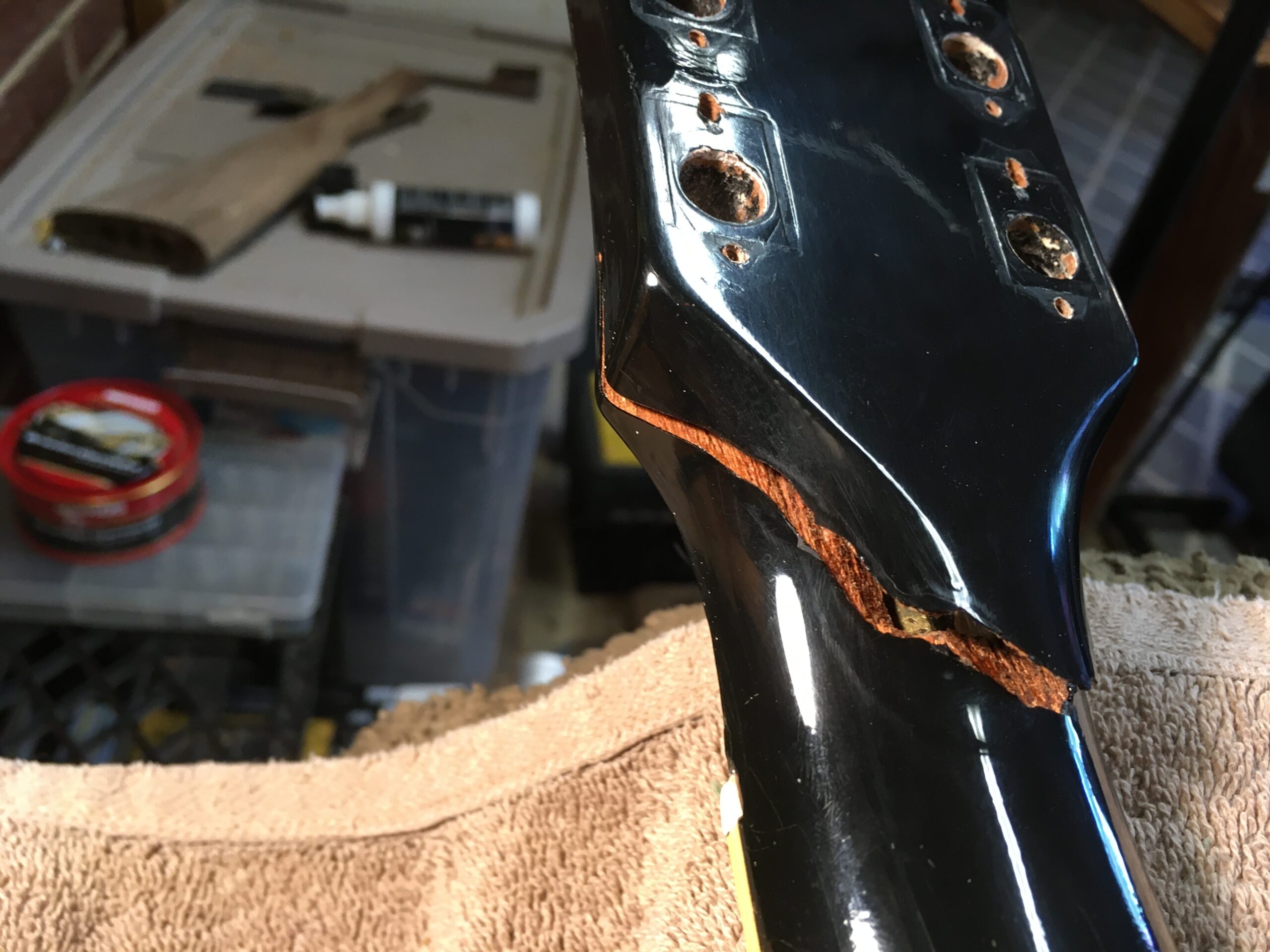 Gibson Les Paul Headstock Repair - Carolina Luthier Guitar Repair